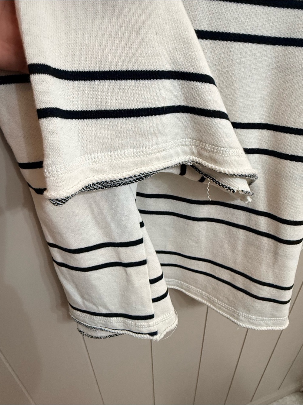 wild fable White and Black Striped Cropped with Royal Blue Collar - Picture 7 of 7